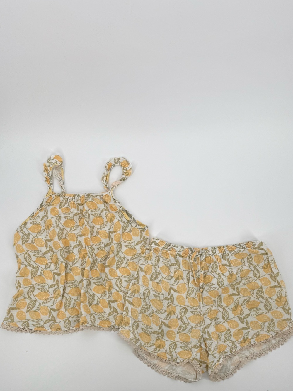 J.O.Y just organic you Women’s Lemon Print Cotton Cami & Short Sleep Set